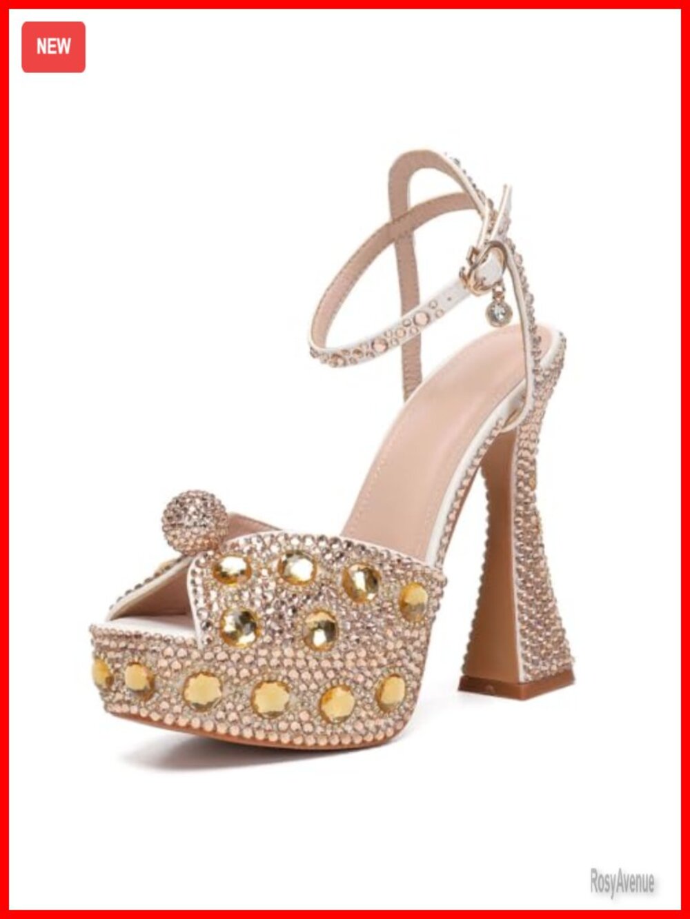 Faux Leather Platform Slingback Heels Peep Toe Wedding Evening Sandals